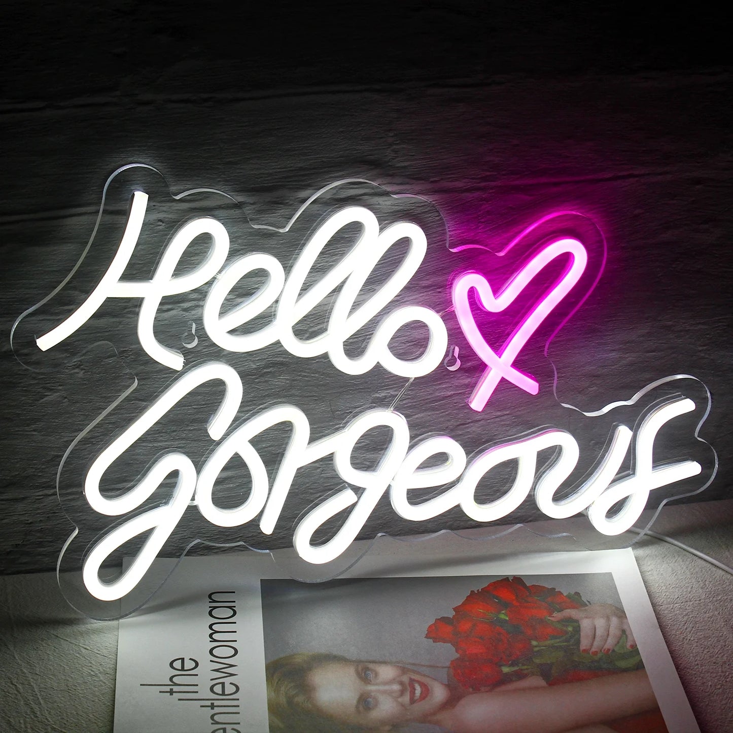 Hello Gorgeous LED Neon Light Signs USB Power for Wedding Bedroom Birthday Party Home Bar Wall Art Decoration
